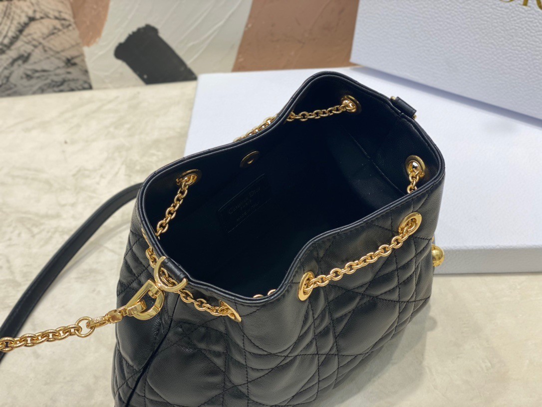 Dior Ammi Medium Bag in Black Macrocannage Lambskin 903