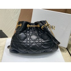 Dior Ammi Medium Bag in Black Macrocannage Lambskin 903