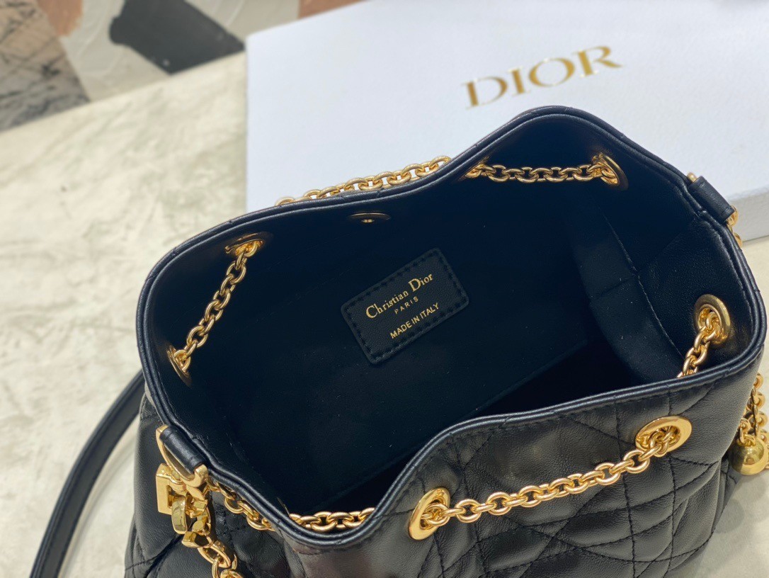 Dior Ammi Medium Bag in Black Macrocannage Lambskin 903