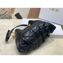 Dior Ammi Medium Bag in Black Macrocannage Lambskin 903