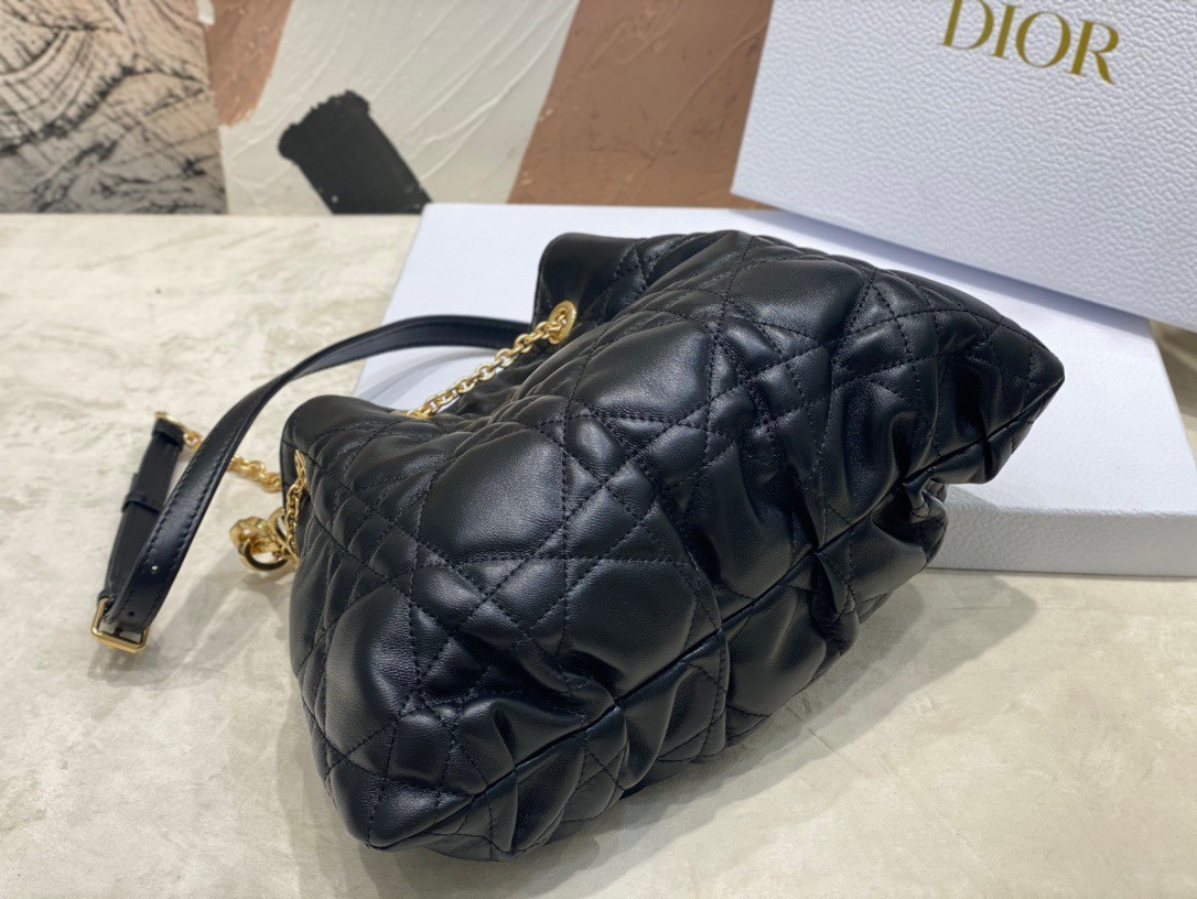 Dior Ammi Medium Bag in Black Macrocannage Lambskin 903