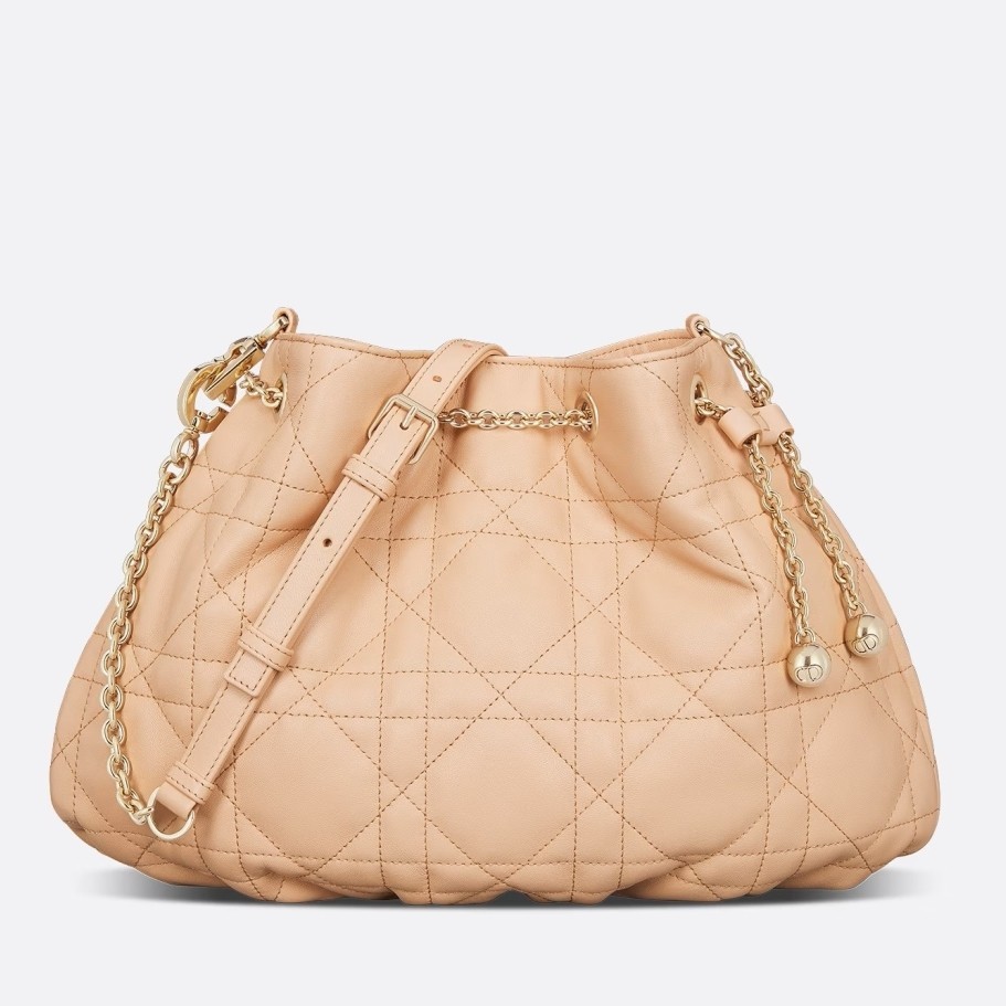 Dior Ammi Medium Bag in Sand Pink Macrocannage Lambskin 943