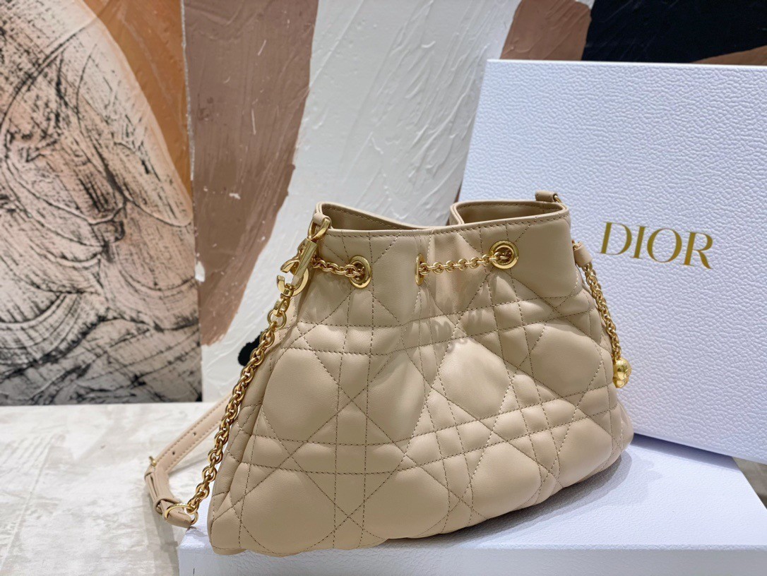 Dior Ammi Medium Bag in Sand Pink Macrocannage Lambskin 943