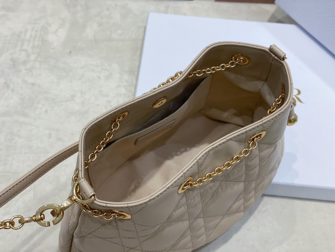 Dior Ammi Medium Bag in Sand Pink Macrocannage Lambskin 943