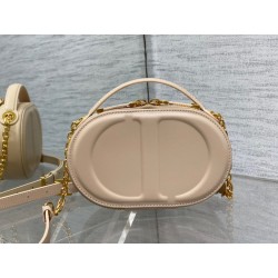 Dior CD Signature Oval Camera Bag in Beige Calfskin 025