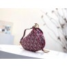 Dior Mini Saddle Bag In Bordeaux Oblique Jacquard Canvas 611