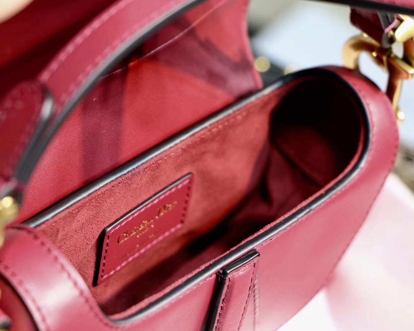 Dior Mini Saddle Bag In Red Calfskin 675