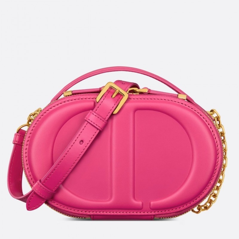 Dior CD Signature Oval Camera Bag in Rani Pink Calfskin 545