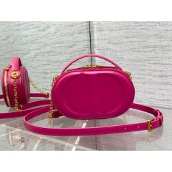 Dior CD Signature Oval Camera Bag in Rani Pink Calfskin 545