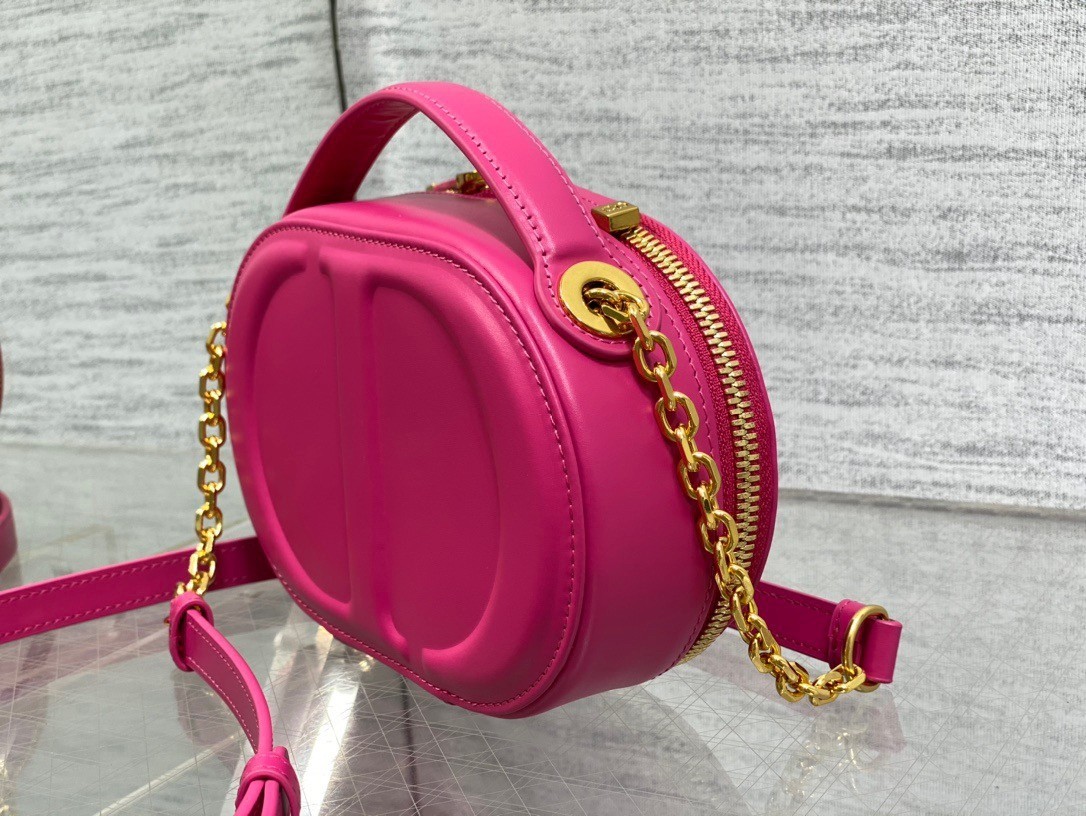 Dior CD Signature Oval Camera Bag in Rani Pink Calfskin 545