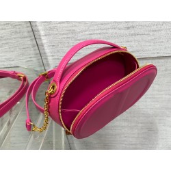 Dior CD Signature Oval Camera Bag in Rani Pink Calfskin 545