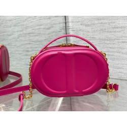 Dior CD Signature Oval Camera Bag in Rani Pink Calfskin 545