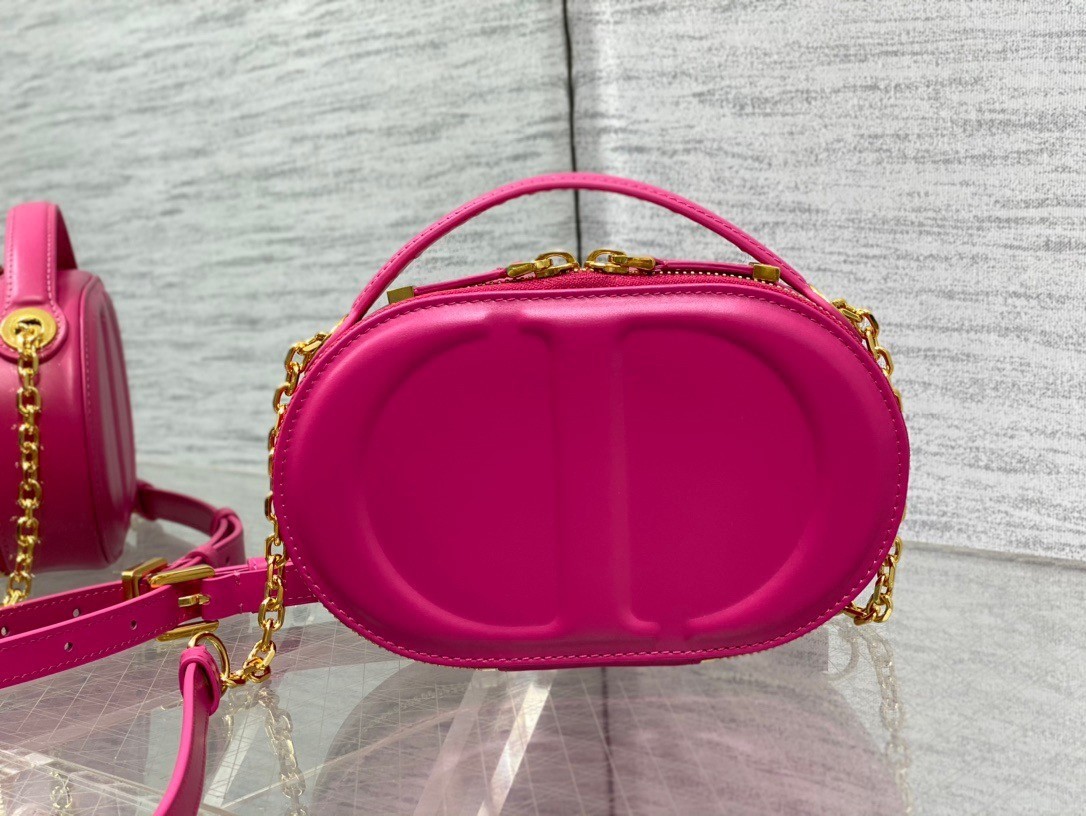 Dior CD Signature Oval Camera Bag in Rani Pink Calfskin 545