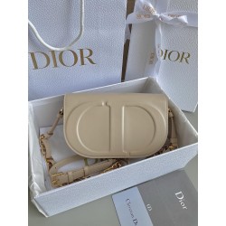 Dior CD Signature Chain Bag in Beige Calfskin 585