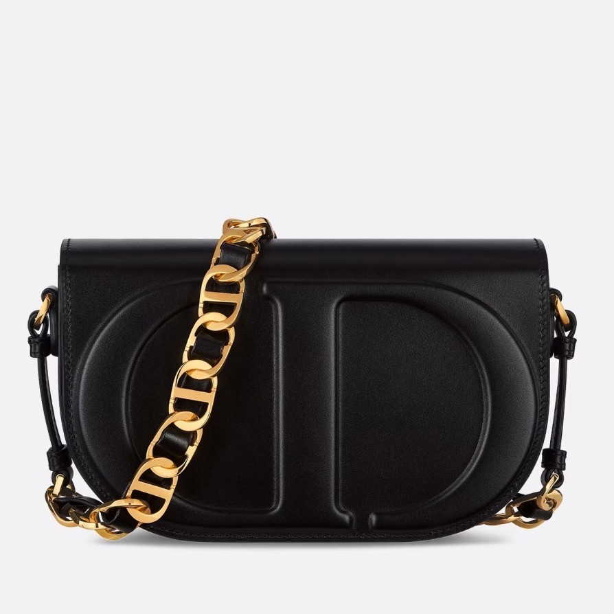 Dior CD Signature Chain Bag in Black Calfskin 622