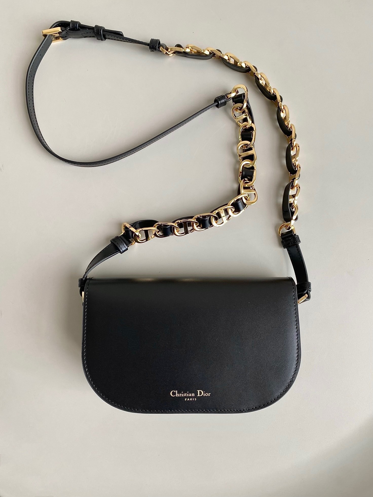 Dior CD Signature Chain Bag in Black Calfskin 622