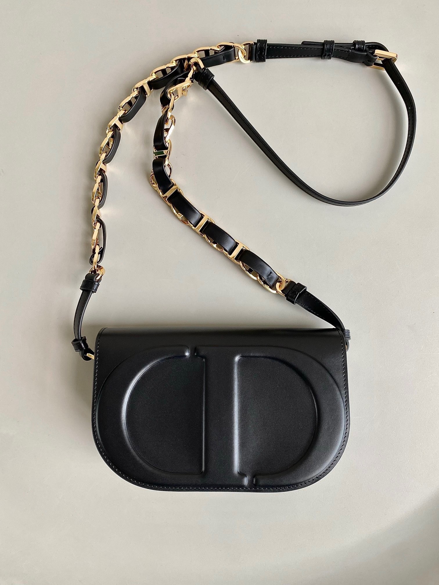 Dior CD Signature Chain Bag in Black Calfskin 622