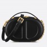 Dior CD Signature Oval Camera Bag in Black Calfskin 653