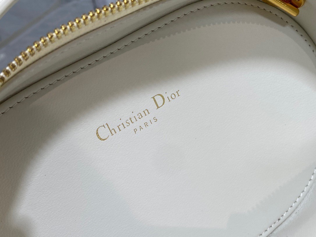 Dior CD Signature Oval Camera Bag in White Calfskin 700