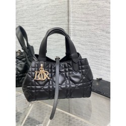 Dior Toujours Small Bag in Black Macrocannage Calfskin 756