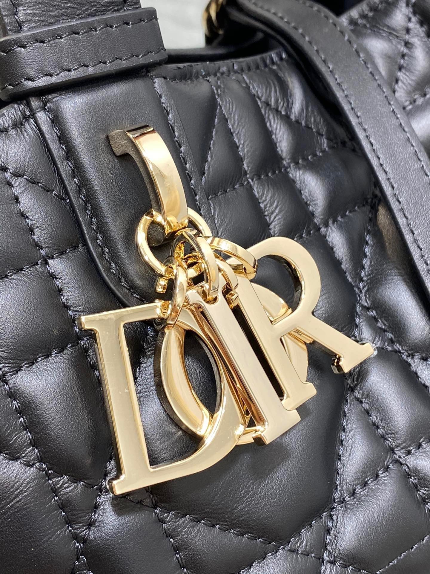 Dior Toujours Small Bag in Black Macrocannage Calfskin 756