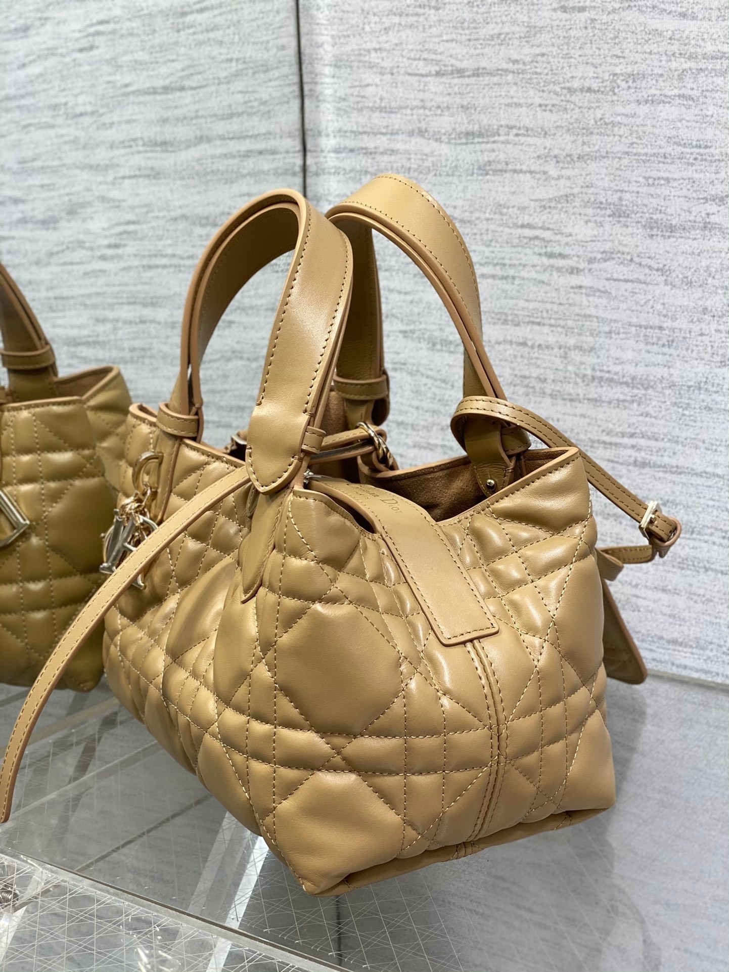 Dior Toujours Small Bag in Tan Macrocannage Calfskin 797