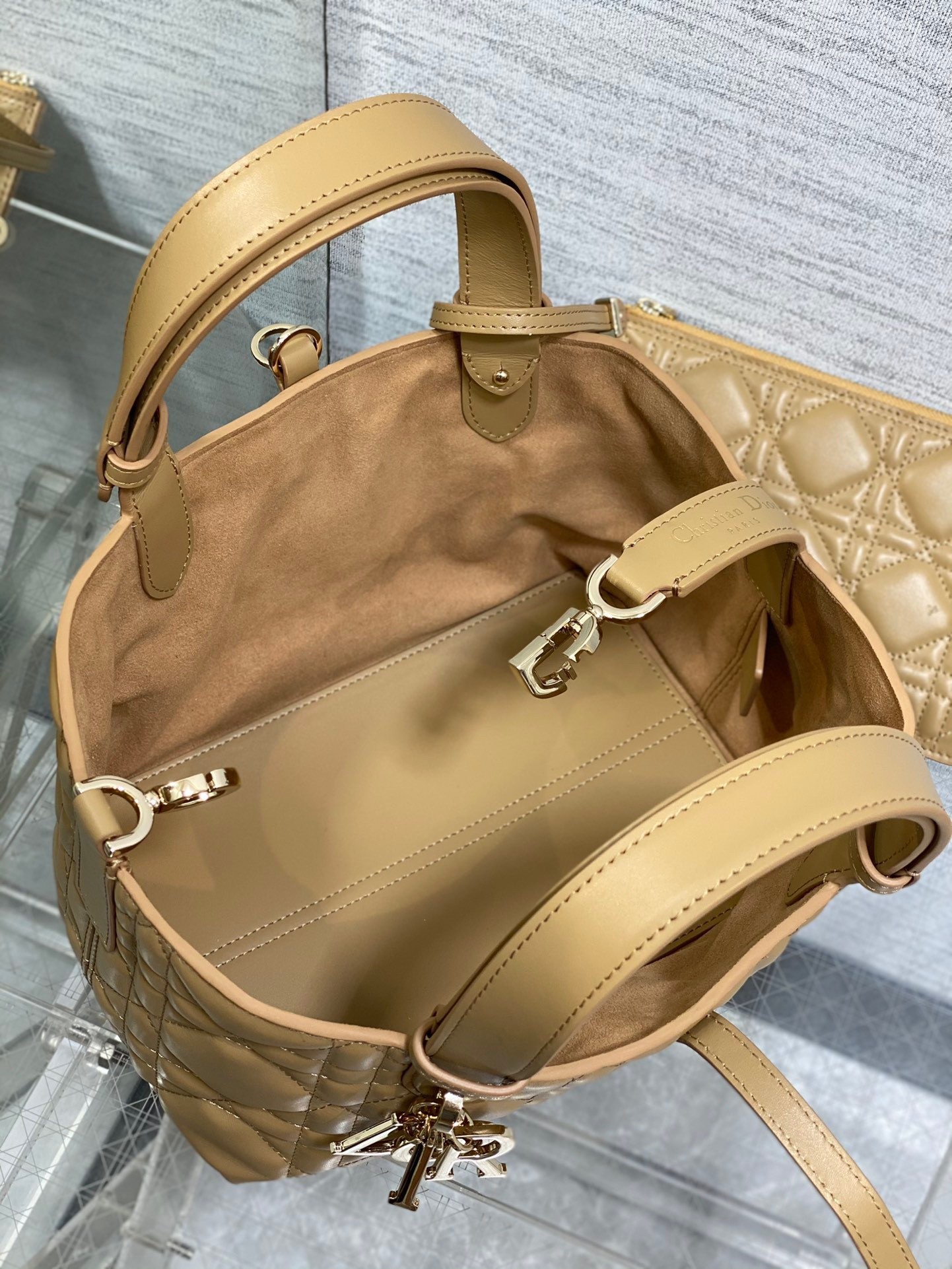 Dior Toujours Small Bag in Tan Macrocannage Calfskin 797