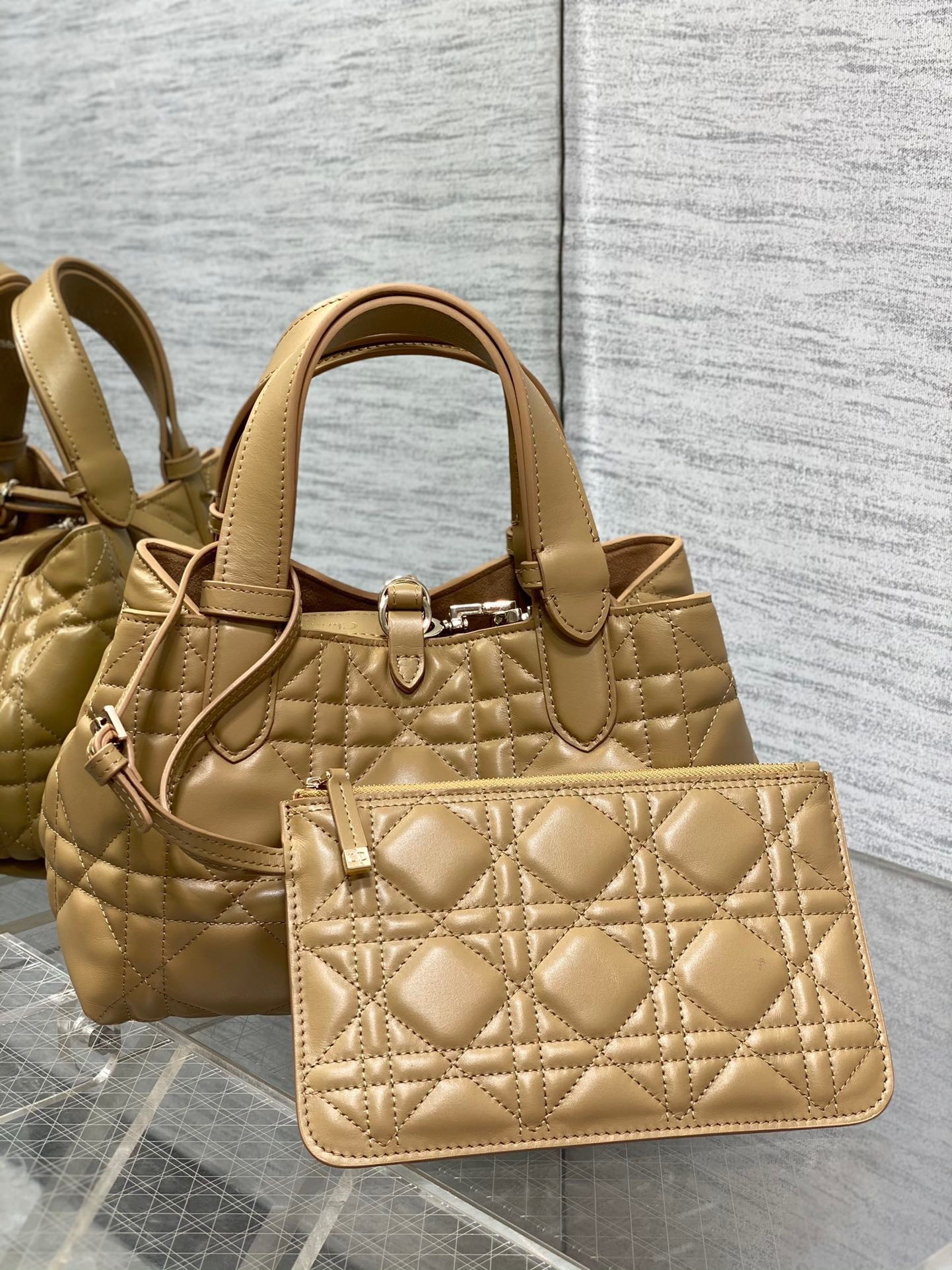 Dior Toujours Small Bag in Tan Macrocannage Calfskin 797