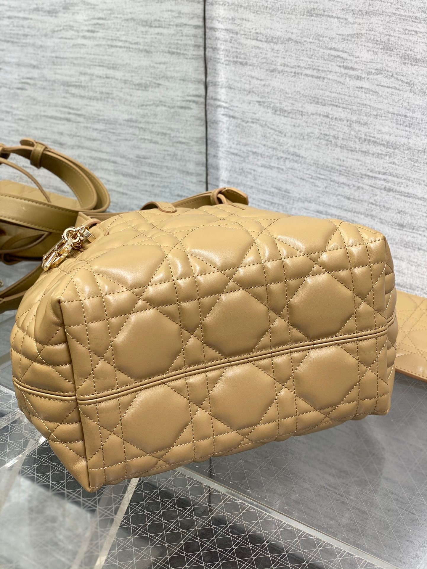 Dior Toujours Small Bag in Tan Macrocannage Calfskin 797