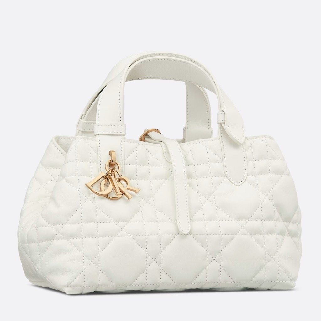 Dior Toujours Small Bag in White Macrocannage Calfskin 833