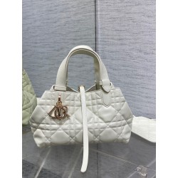 Dior Toujours Small Bag in White Macrocannage Calfskin 833