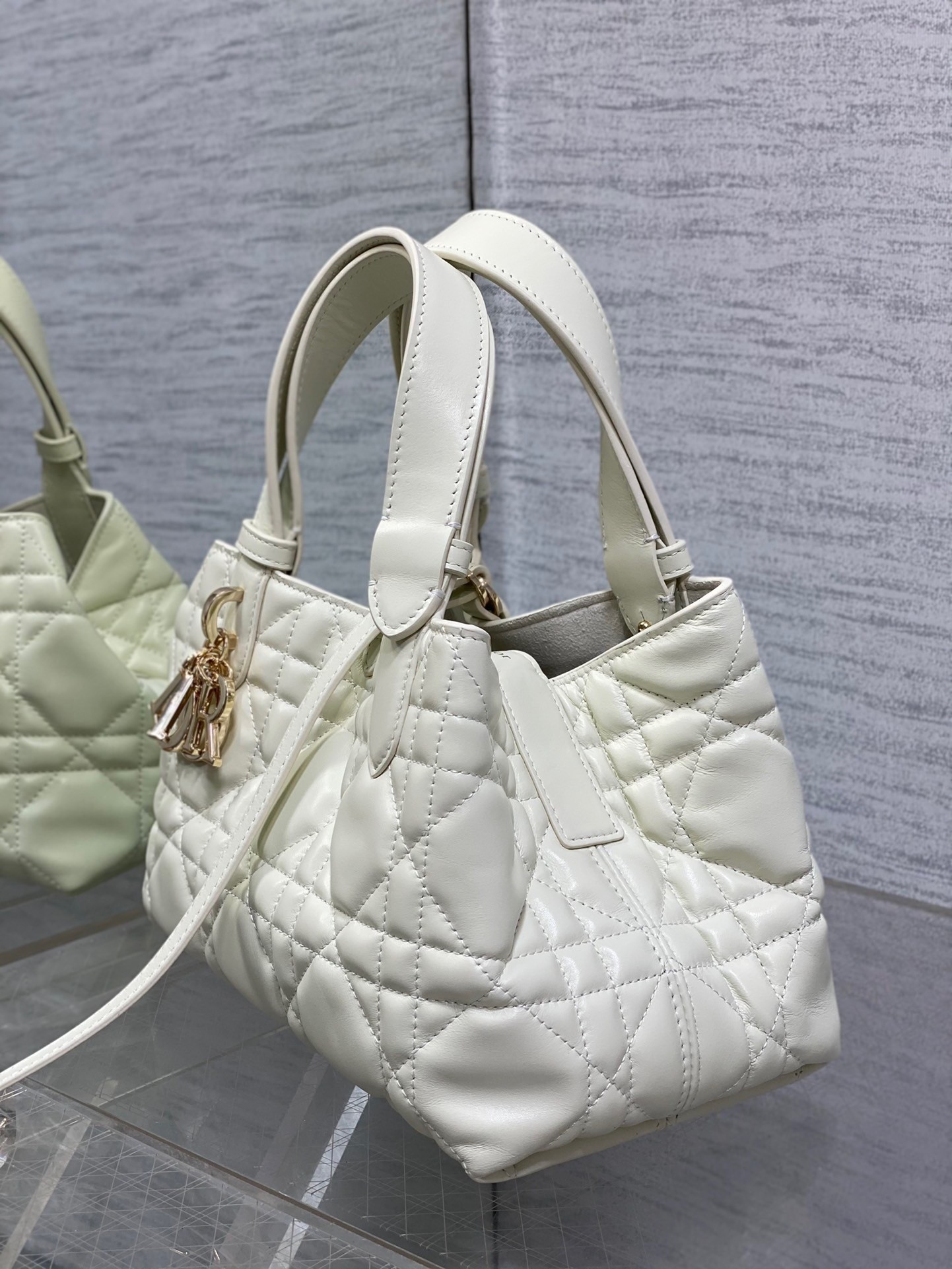 Dior Toujours Small Bag in White Macrocannage Calfskin 833