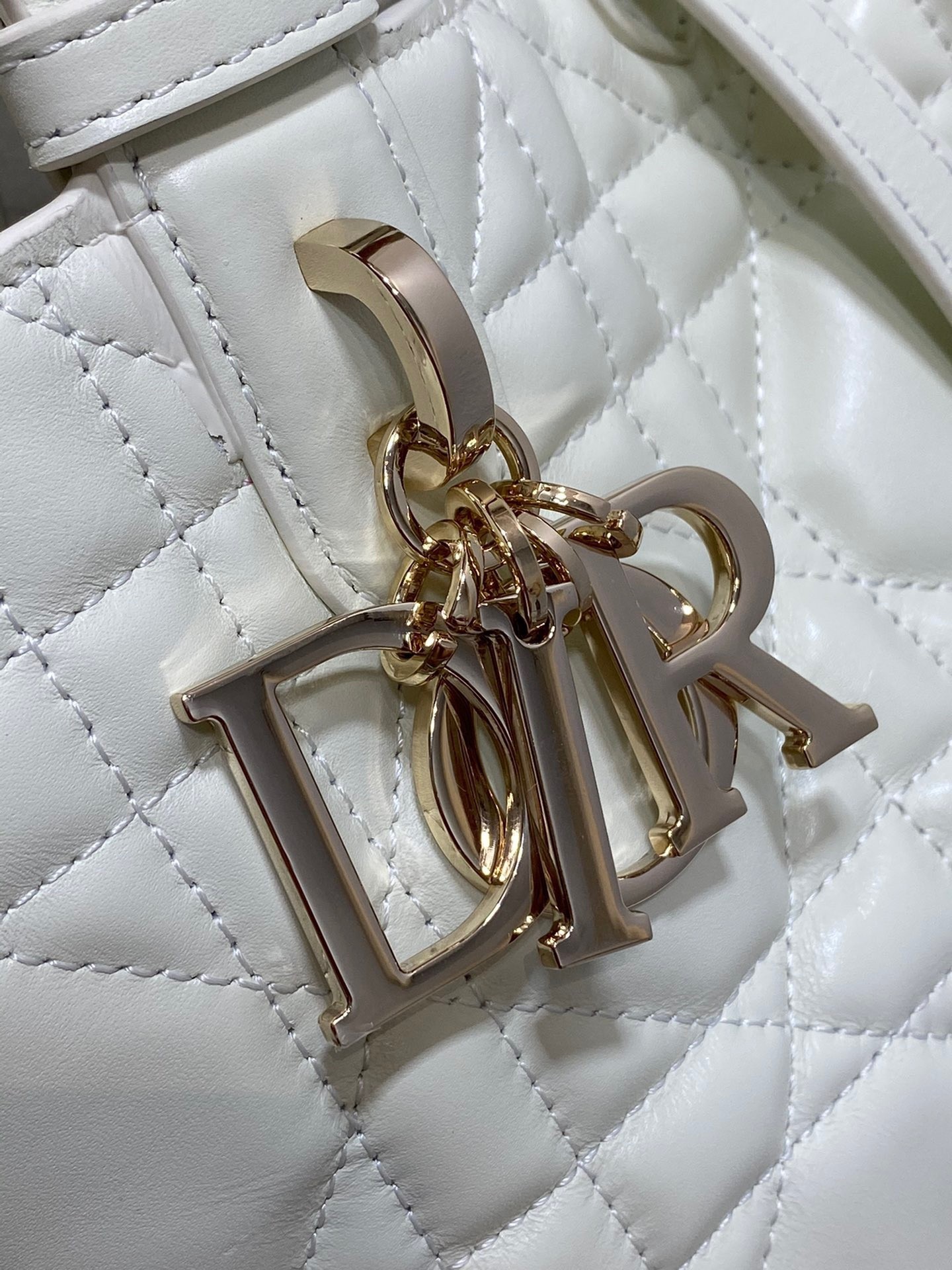 Dior Toujours Small Bag in White Macrocannage Calfskin 833