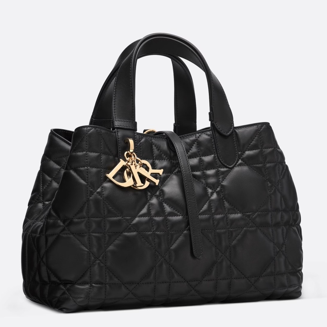 Dior Toujours Medium Bag in Black Macrocannage Calfskin 862