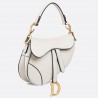 Dior Mini Saddle Bag In White Grained Calfskin 848