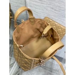 Dior Toujours Medium Bag in Tan Macrocannage Calfskin 885