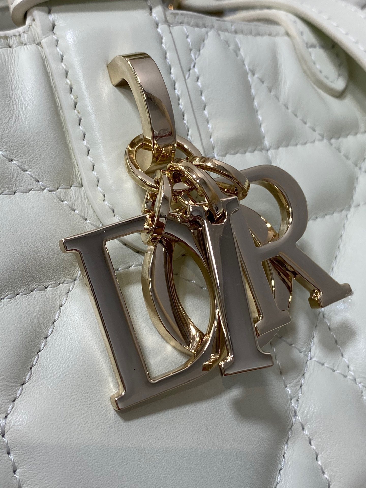 Dior Toujours Medium Bag in White Macrocannage Calfskin 919