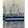 Dior Medium Book Tote Bag In Multicolor Flowers Constellation Embroidery 387