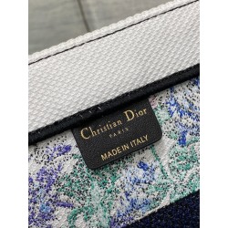 Dior Medium Book Tote Bag In Multicolor Flowers Constellation Embroidery 387