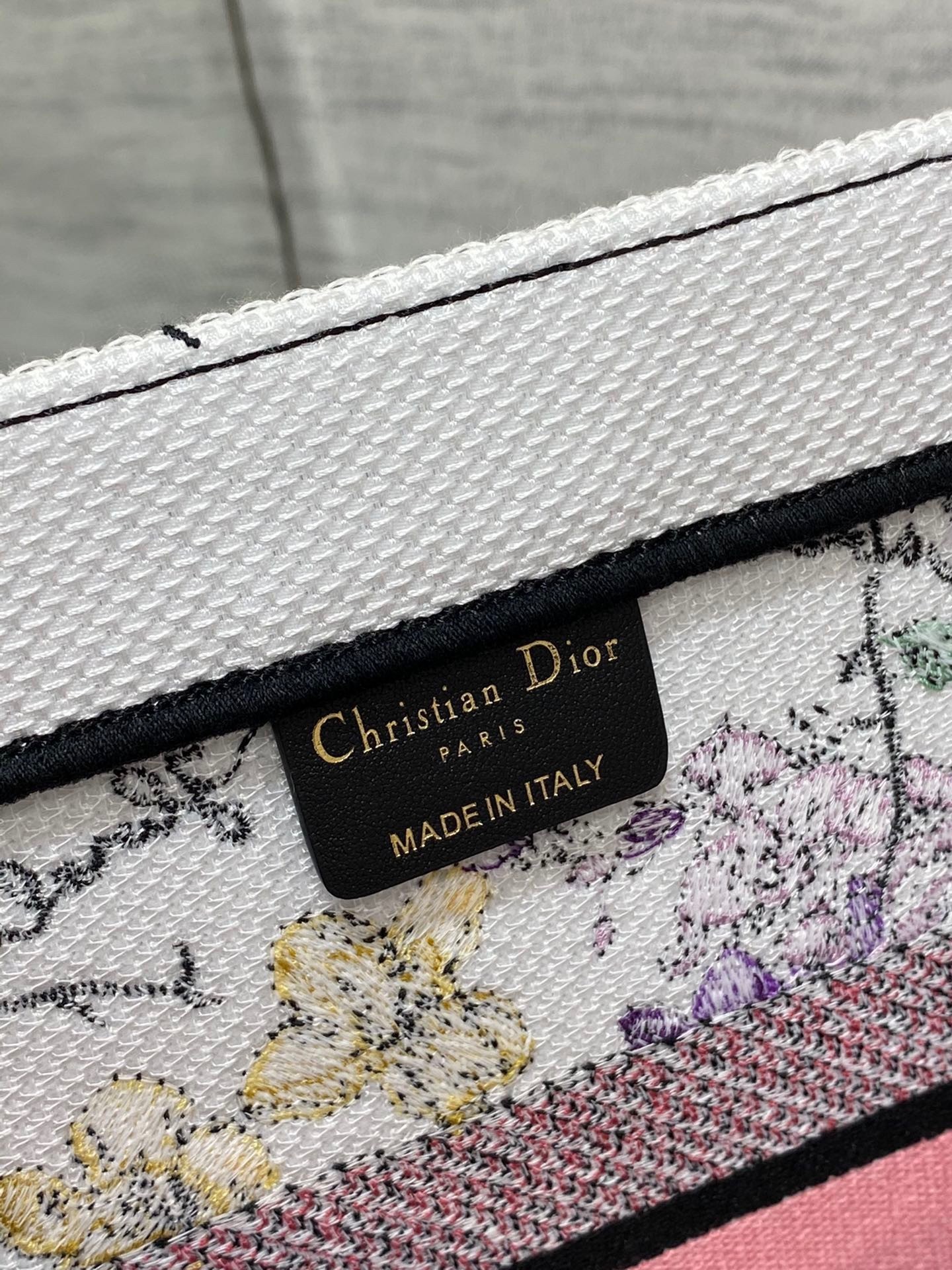 Dior Medium Book Tote Bag In White Multicolor Florilegio Embroidery 423