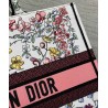 Dior Large Book Tote Bag In White Multicolor Florilegio Embroidery 461