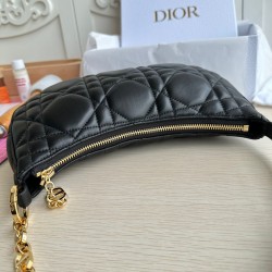 Dior CD Lounge Bag in Black Macrocannage Lambskin 500