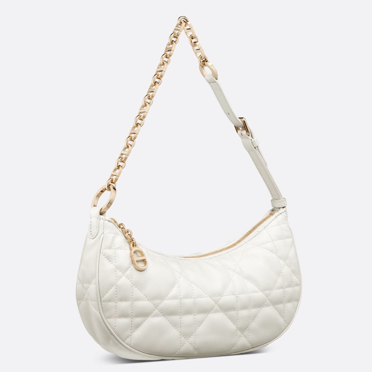 Dior CD Lounge Bag in White Macrocannage Lambskin 532