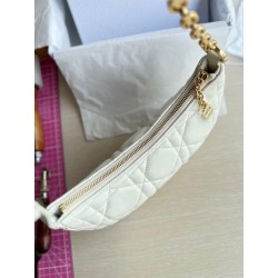 Dior CD Lounge Bag in White Macrocannage Lambskin 532