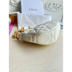 Dior CD Lounge Bag in White Macrocannage Lambskin 532