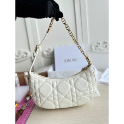 Dior CD Lounge Bag in White Macrocannage Lambskin 532