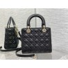 Dior Lady Dior Medium Bag in Noir Grained Calfskin 374