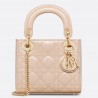 Dior Lady Dior Mini Chain Bag with Chain in Aesthetic Beige Patent Calfskin 636