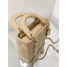 Dior Lady Dior Mini Chain Bag with Chain in Aesthetic Beige Patent Calfskin 636