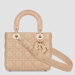 Dior Small Lady Dior My ABCDior Bag in Beige Cannage Lambskin 677